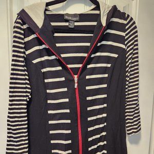 Striped zip up sweater